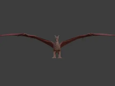 free low poly fire dragon Free low-poly 3D model