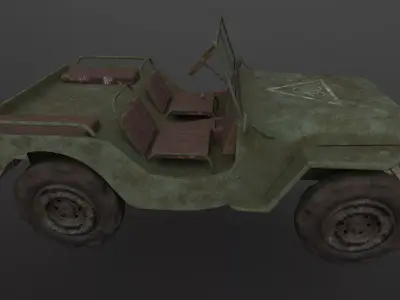 Rusty Jeep 3D Model Low-poly 3D model