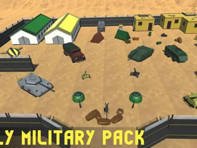 Low Poly Military Pack Low-poly 3D model buy