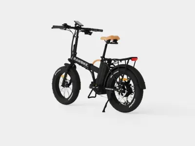 Matte Black Bike Low-poly 3D model