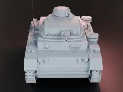 PzKpfw III - Panzer 3 Ausf E Print Ready 3D model 3D print model