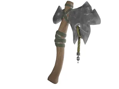 Stylized axe Low-poly 3D model 17
