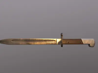 Belgian bayonet 1924 Low-poly 3D model