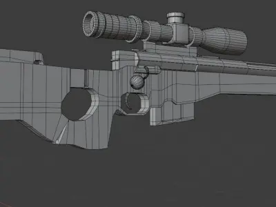 AWP Sniper Rifle  game ready LowPoly Low-poly 3D model