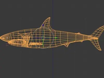 Great White Shark Low-poly 3D model order