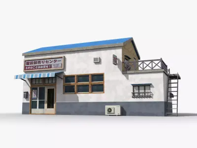 Japanese House x11 Low-poly 3D model