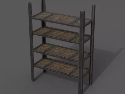 Storage shelf for your Game Low-poly 3D model