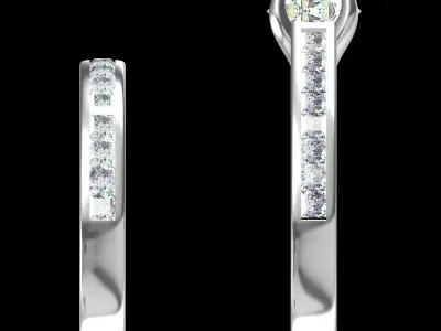 Solitair Ring Bridal Set 3D print model 29