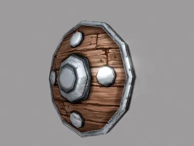 Shield Low-poly 3D model 6