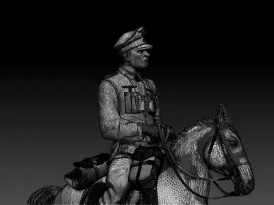  German officer  rider 3D print model