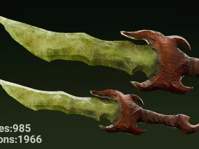 Elemental Daggers Low-poly 3D model