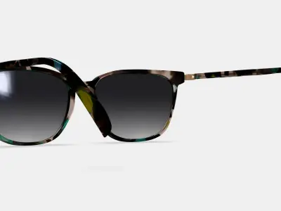 Esme Sunglasses in Aventurine Tortoise with Polished Gold 3D model purchase