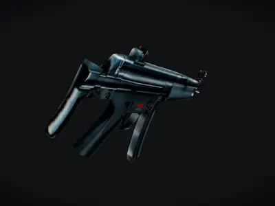 Low Poly MP5 Gun 3D model