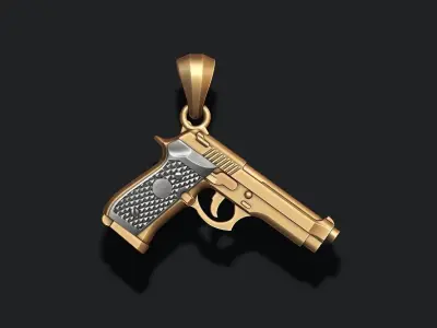 Gun pendant 3D print model