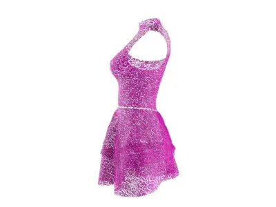 lace dress Low-poly 3D model