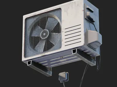 Air Conditioner set Low-poly 3D model