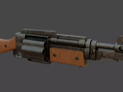 revolver shotgun Low-poly 3D model