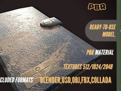 MILITARY LEATHER FOLDER 3D Low-poly Low-poly 3D model