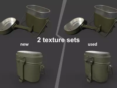 German Wehrmacht Kochgeschirr 31 Low-poly 3D model