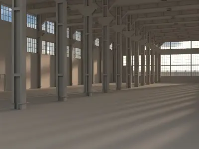 Factory warehouse Low-poly 3D model purchase