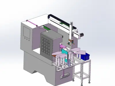 CNC lathe automatic loading machine 3D model