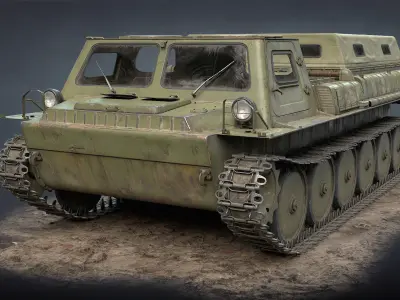 GT-SM Tracked Cargo Carrier Low-poly 3D model