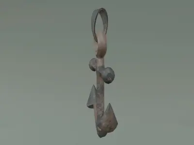 Anchor old hanging Low-poly 3D model