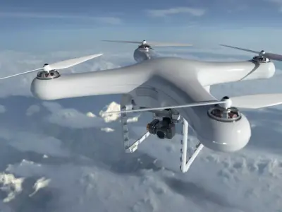 Drone flying in sky Free 3D model
