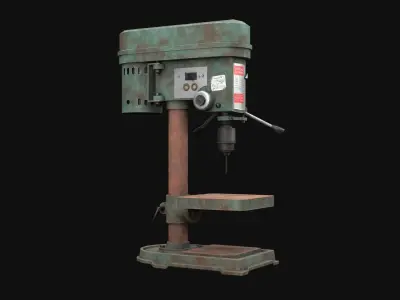 Old Rusty Drill Press  Low-poly 3D model