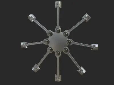 Radial Engine 3D model from CGTrader