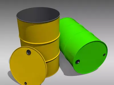 Oil Barrel Low-poly 3D model 16