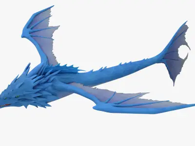 Marine Dragon Low-poly 3D model
