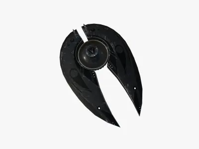 Alien Spaceship UFO I10 Full Black - Sci Fi Spacecraft Design Low-poly 3D model