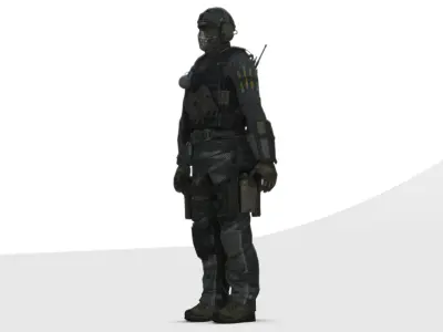 Tactical Spec Ops Soldier High-Quality Rigged  Low-poly 3D model