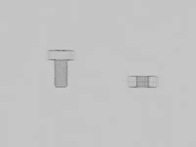 M 2 5 Hex Bolts and Nuts with Rusty Iron Texture Fine Threads 3D model