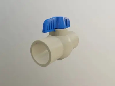 Plastic Ball Valve Low-poly 3D model