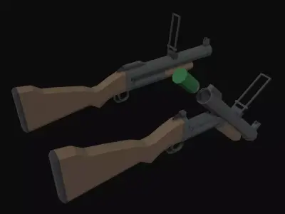 M79 Grenade Launcher Low Poly Low-poly 3D model