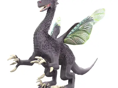 Fairy Dragon Low-poly 3D model