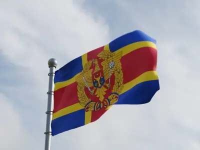 Animated Moldova Flags 3D model