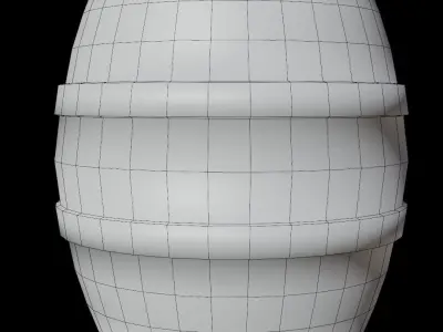 low-poly barrel PBR wooden Free low-poly 3D model