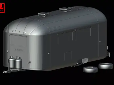 Airstream Flying Cloud 19-Feet Camper 1953-1954 3D print model