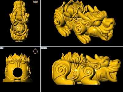 Pixiu Face Bracelet-Unicorn bracelet T06 3D print model
