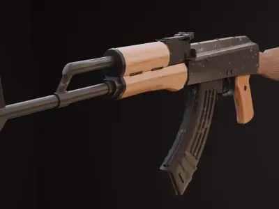 AK 47  Low-poly 3D model