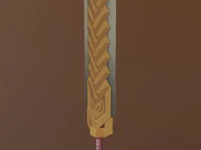 Sakarath - 3D low poly fantasy hand painted sword Low-poly 3D model