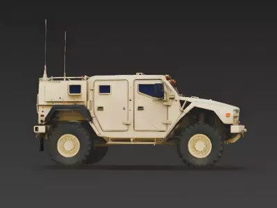 Military MRAP Mine-Resistant Vehicle 3D Model Low-poly 3D model