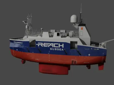  Remotely operated vehicle ROV vessel Low-poly 3D model