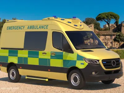 Emergency Ambulance Generic with Interior 3D model
