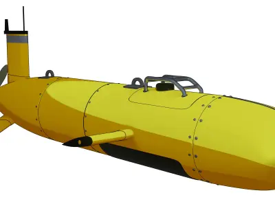 AUV ASTERx or IDEFx Low-poly 3D model