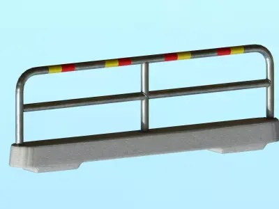 Bison strong 450kg road barrier equipment Low-poly 3D model