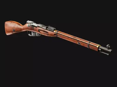  Mosin rifle Low-poly 3D model